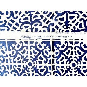 WILLIAMSBURG Sun & Shade FABRIC 42" x 54" Blue & White "Parterre" INDOOR OUTDOOR